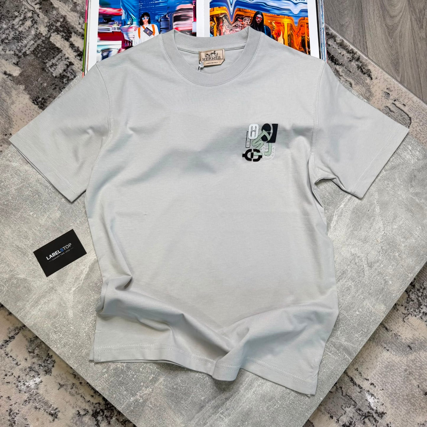 Hmes T-shirt - grey HMES T SHIRT - GREY