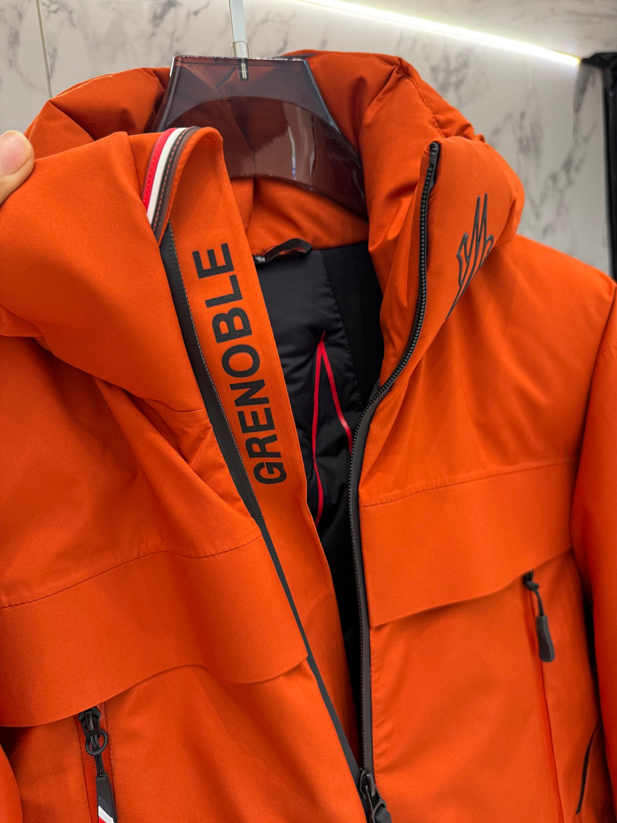 PRE ORDER MNCLR GRENOBLE COAT-ORANGE