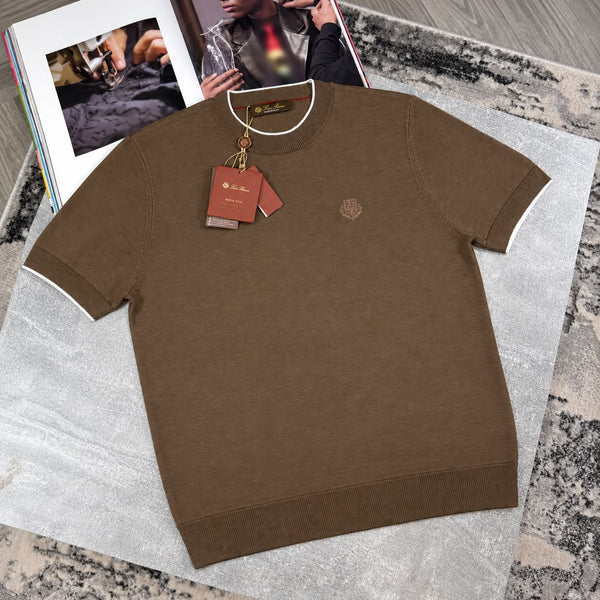 LORO KNIT T-SHIRT - BROWN