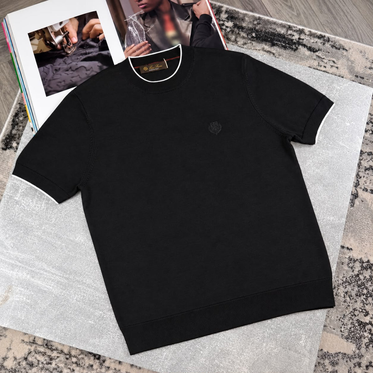LORO KNIT T-SHIRT - BLACK