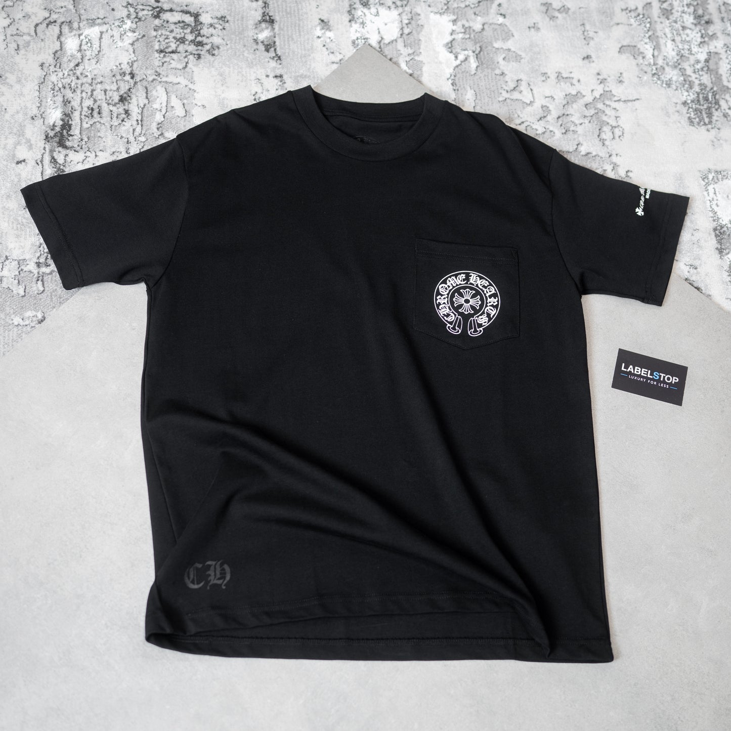 CHRME HEARTS TEE-BLACK