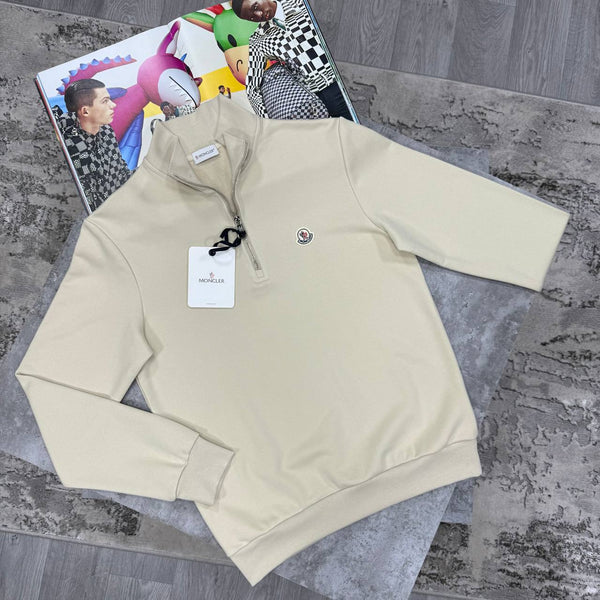 MNCLR QUATER ZIP-CREAM