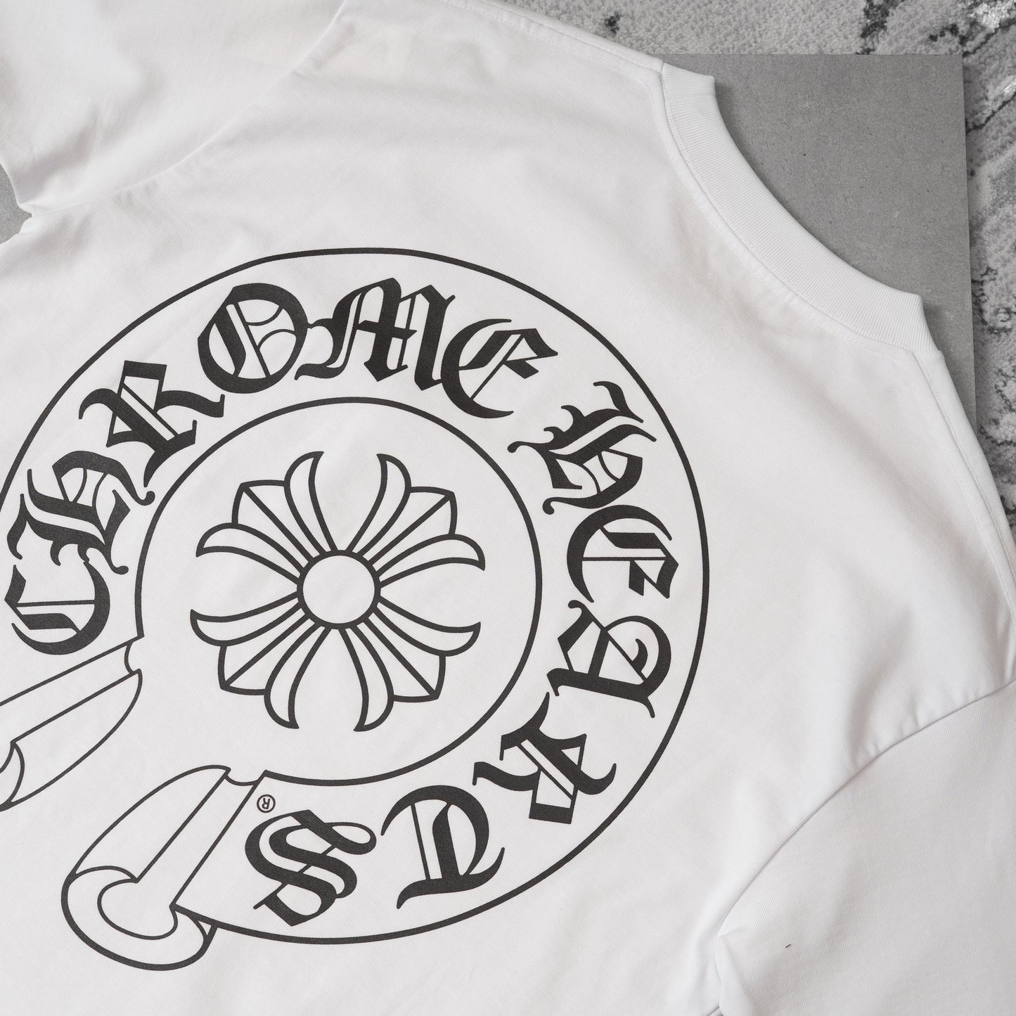 CHRME HEARTS TEE-WHITE
