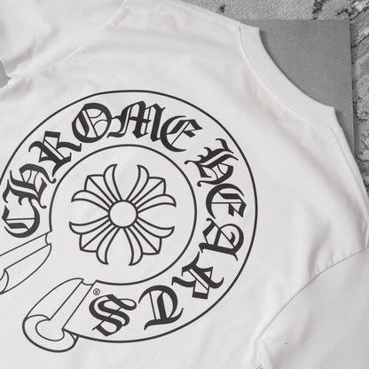 CHRME HEARTS TEE-WHITE