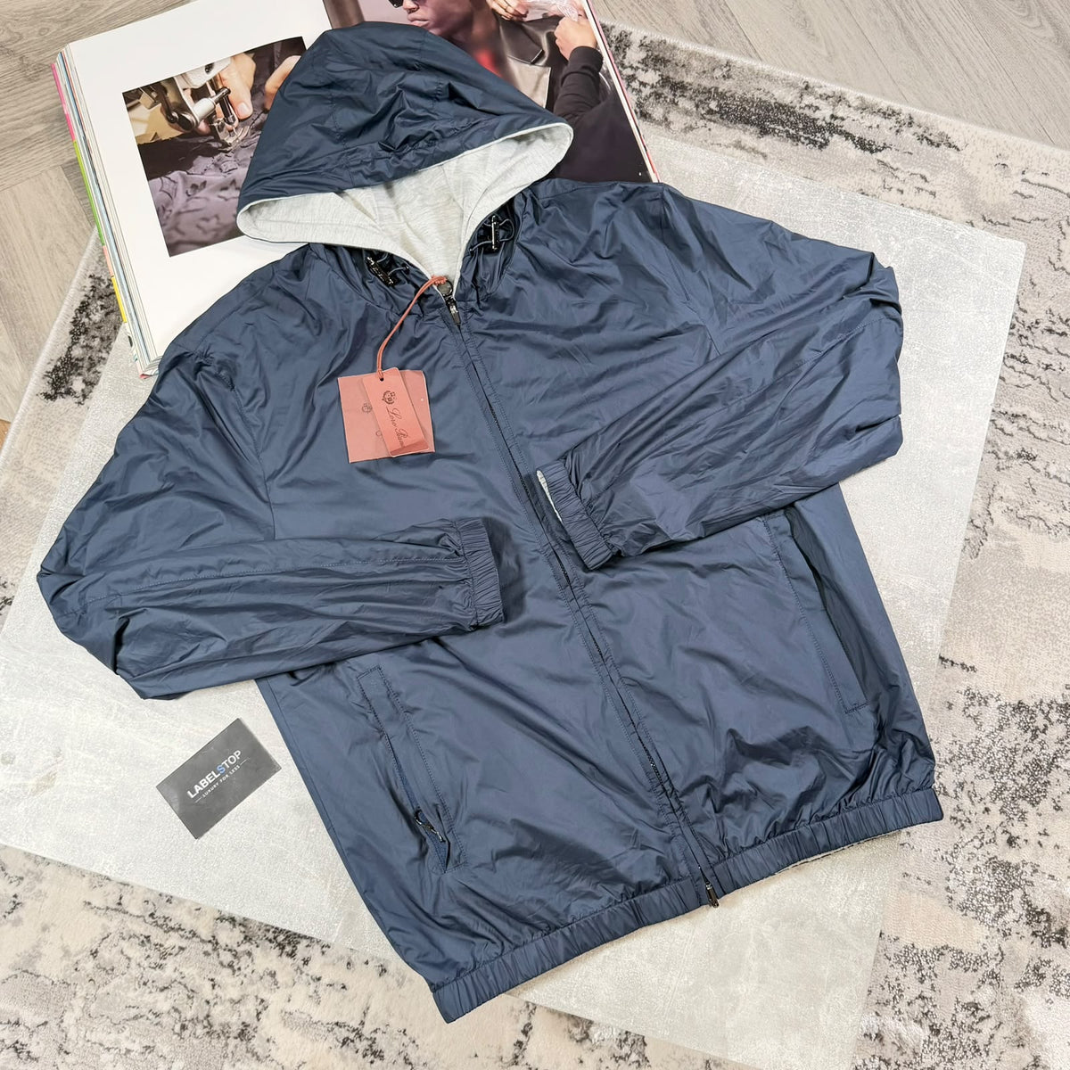 LORO WINDBREAKER REVERSIBLE JACKET - NAVY